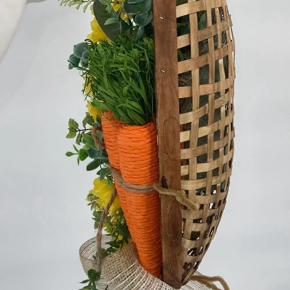 Floral‎ Spring Easter Tobacco Basket Wall Door Decoration Handmade
